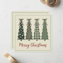 Rustic Christmas Trees Personalised Holiday