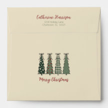Rustic Christmas Trees Personalised Holiday