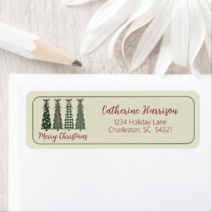 Rustic Christmas Trees Personalised Return Address