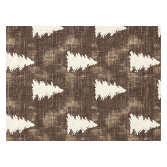 Rustic Christmas Trees Tablecloth (Front (Horizontal))