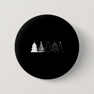Rustic Christmas Trees Winter Forest Minimalist  6 Cm Round Badge