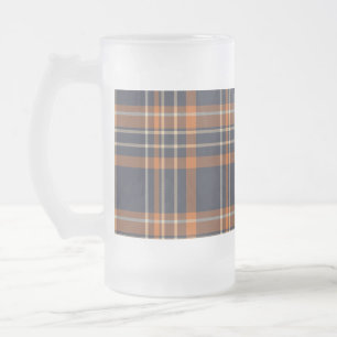 Rustic Christmas/winter plaid Frosted Glass Beer Mug