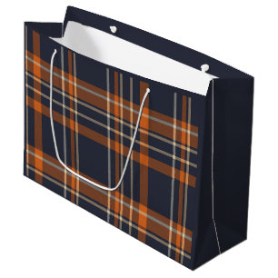 Rustic Christmas/winter plaid  Large Gift Bag