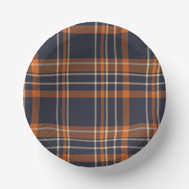 Rustic Christmas/winter plaid  Paper Plate (Front)