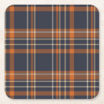 Rustic Christmas/winter plaid  Square Paper Coaster<br><div class="desc">festive with vintage plaid</div>