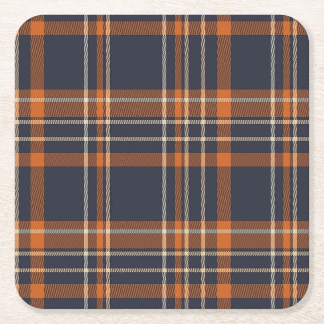 Rustic Christmas/winter plaid  Square Paper Coaster (Front)