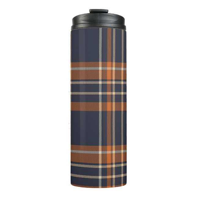 Rustic Christmas/winter plaid Thermal Tumbler (Front)