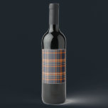 Rustic Christmas/winter plaid  Wine Label<br><div class="desc">festive with vintage plaid</div>