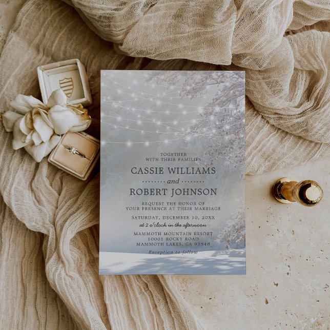 Rustic Christmas Winter Wedding Invitation (Creator Uploaded)
