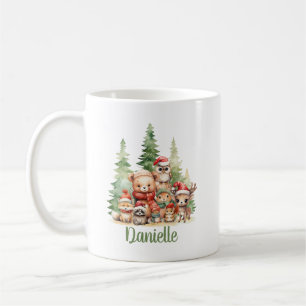 RUSTIC CHRISTMAS WOODLAND ANIMALS COFFEE MUG