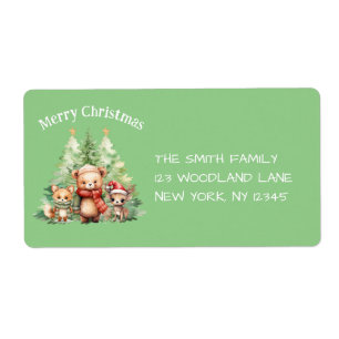 RUSTIC CHRISTMAS WOODLAND ANIMALS PERSONALIZE