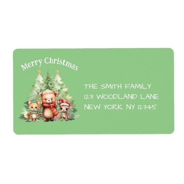 RUSTIC CHRISTMAS WOODLAND ANIMALS PERSONALIZE (Front)
