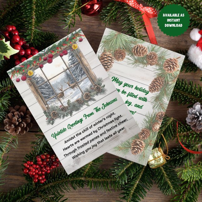 Rustic Christmas Yuletide Greeting Holiday Card (Creator Uploaded)
