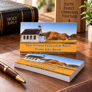 Rustic Church Pastor Fellowship Business Cards