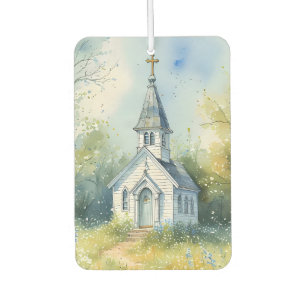 Rustic Church Path in Wildflower Meadow Car Air Freshener