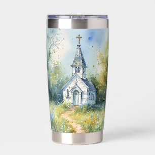 Rustic Church Path in Wildflower Meadow Insulated Tumbler