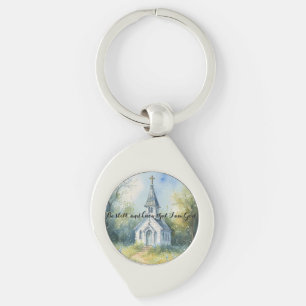 Rustic Church Path in Wildflower Meadow Key Ring