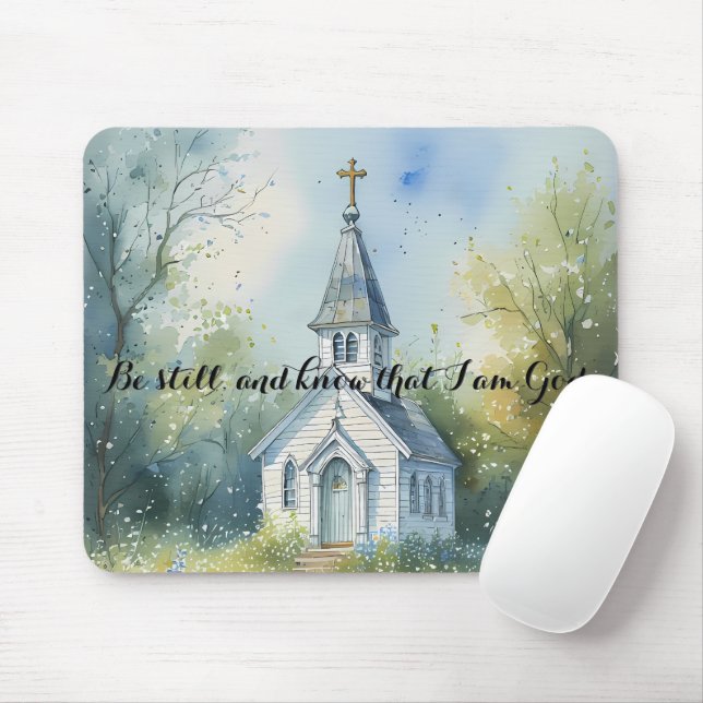 Rustic Church Path in Wildflower Meadow Mouse Pad (With Mouse)