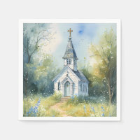 Rustic Church Path in Wildflower Meadow