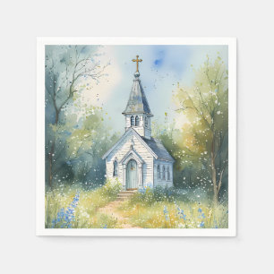 Rustic Church Path in Wildflower Meadow Napkin