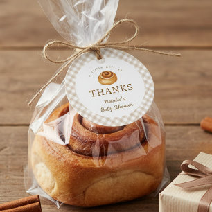 Rustic Cinnamon Bun In The Oven Baby Shower  Favour Tags