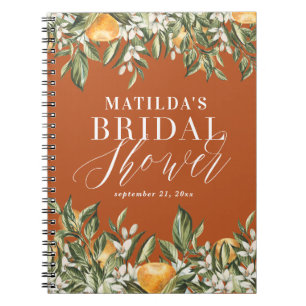 Rustic citrus bridal shower botanical floral chic  notebook