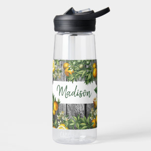 Rustic Citrus Garden Monogram Water Bottle
