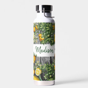 Rustic Citrus Garden Monogram Water Bottle