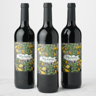 Rustic Citrus Garden Wine Label