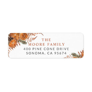 Rustic Citrus Holiday Return Address