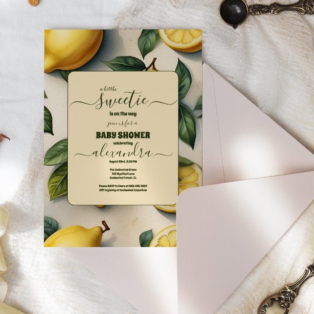 Rustic Citrus Lemon Orchard Baby Shower Invitation (Creator Uploaded)