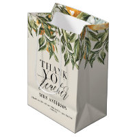 Rustic citrus orange botanical thank you teacher