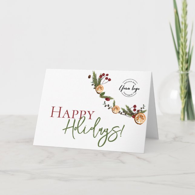 Rustic Citrus & Pine Corporate Custom Holiday  (Front)