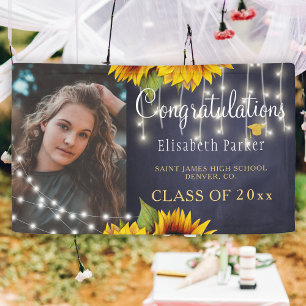 Rustic class of 2023 sunflower congrats grad PHOTO Banner