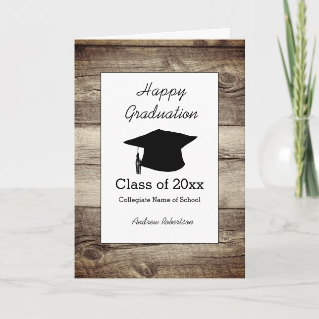 Rustic Class of 2025 Graduation Card (Front)