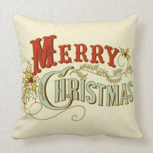 Rustic Classic and Traditional Merry Christmas Cushion