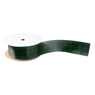 Rustic Classic Green Plaid Tartan Satin Ribbon