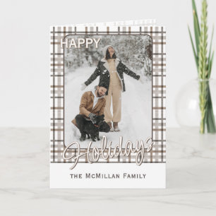 Rustic Classy Elegant Plaid Pattern Holiday Card