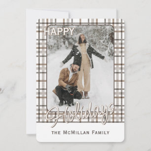 Rustic Classy Elegant Plaid Pattern Holiday Card