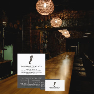 Rustic Clay Seahorse, Seafood, Chef, Cooking Business Card