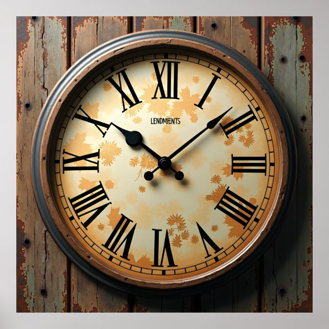 Rustic Clock Face Poster (Front)