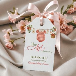 Rustic Clothesline Apple Locally Grown Baby Shower Gift Tags