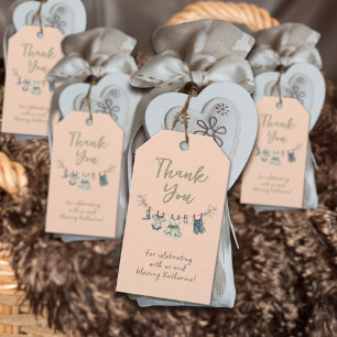 Rustic Clothesline Baby Shower Thank You Gift Tags