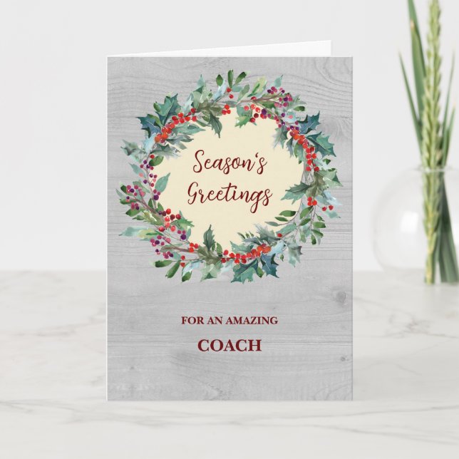 Rustic Coach Christmas Holiday Card (Front)