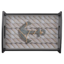 rustic coastal beach nautical rope wood anchor