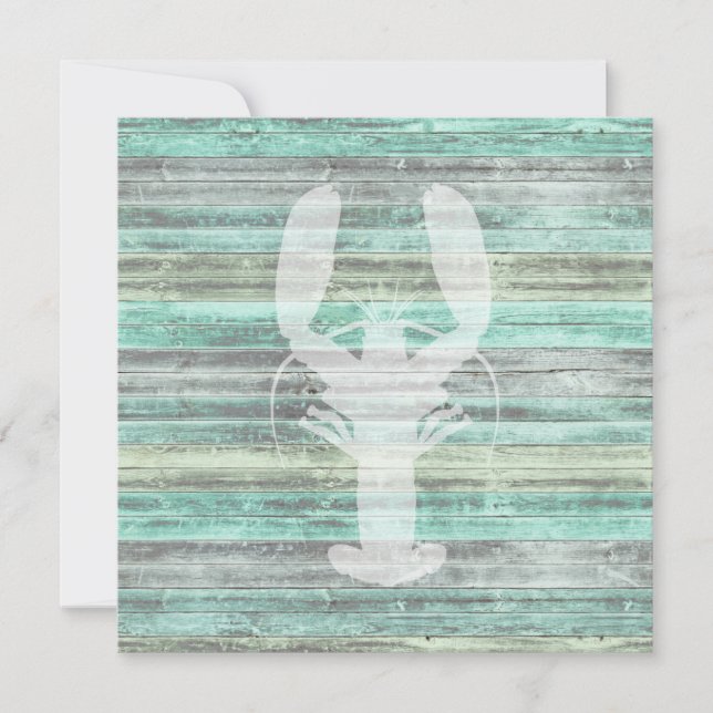 Rustic Coastal Decor Lobster Note Card (Front)