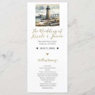 Rustic Coastal Lighthouse Seaside Beach Program Programme