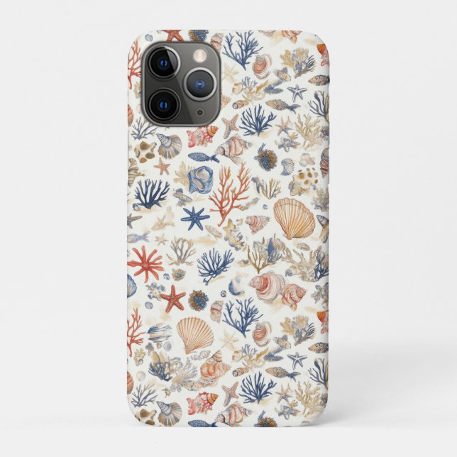 Rustic Coastal - Seashells, Starfish, Reef (12) Case-Mate iPhone Case (Back)