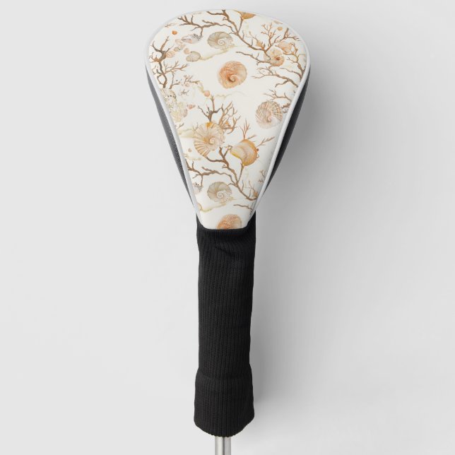 Rustic Coastal - Seashells, Starfish, Reef (14) Golf Head Cover (Front)