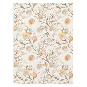 Rustic Coastal - Seashells, Starfish, Reef (14) Tablecloth